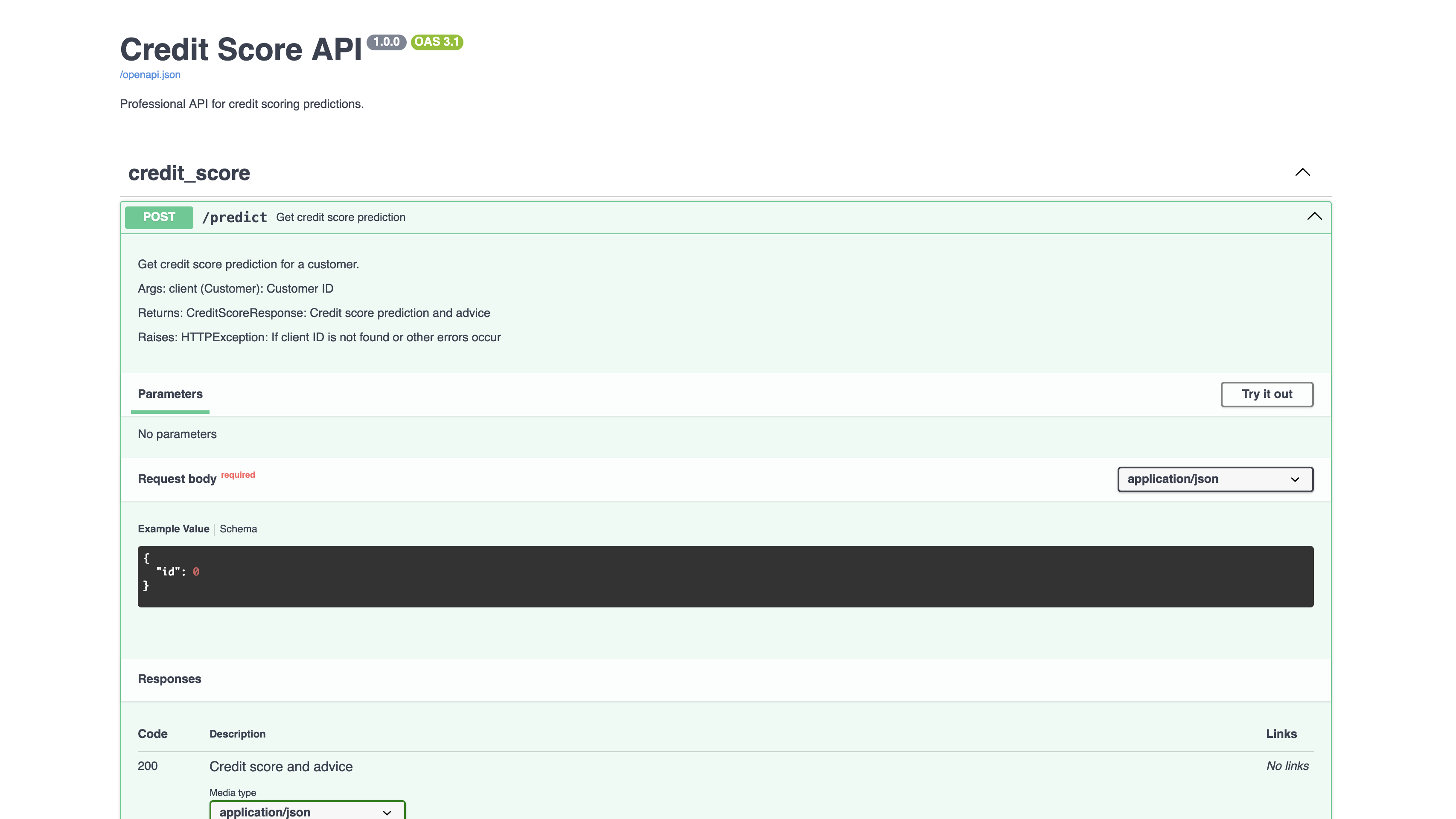API FastAPI - Documentation Swagger